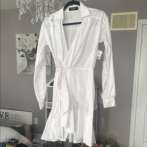 Akira classic new small White Wrap Dress summer work sexy